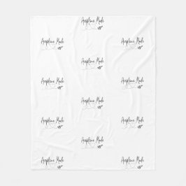 Manta Polar Modo avión con corazón en negro