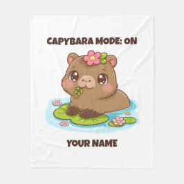 Manta Polar Modo Capybara Kawaii Lindo Personalizado
