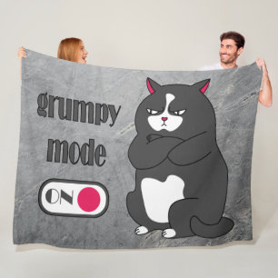 Manta Polar Modo gruñón en gato gordo gracioso