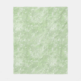 Manta Polar Moire de seda pequeño patrón en verde animo