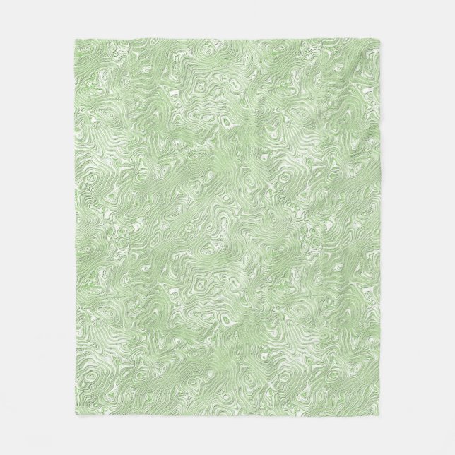 Manta Polar Moire de seda pequeño patrón en verde animo (Anverso)