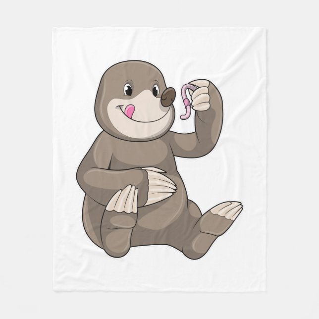 Manta Polar Mole con gusano de tierra (Anverso)