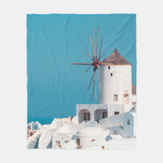 Manta Polar Molino de viento marrón y blanco