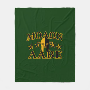Manta Polar Molon Labe Guerrero Espartano 5 estrellas verde