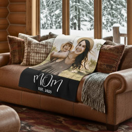 Manta Polar Mom Established Black Modern Script Photo