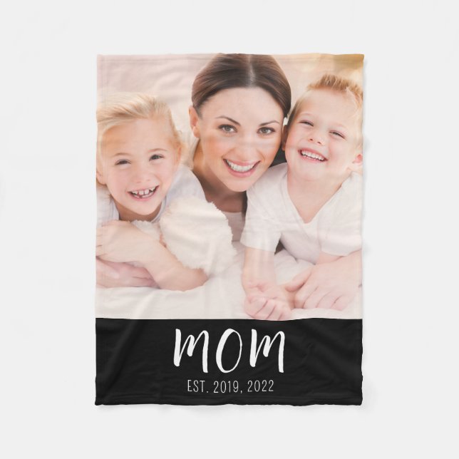 Manta Polar Mom Established Black Modern Script Photo (Anverso)
