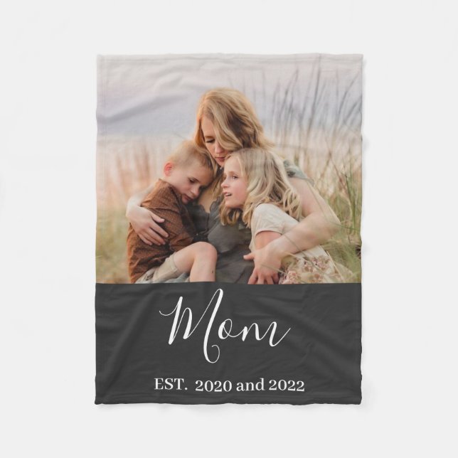 Manta Polar Mom Established Black Modern Script Photo  (Anverso)