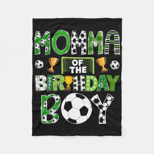 Manta Polar Momma Of The Birthday Boy Soccer Player Game Day  (Anverso)