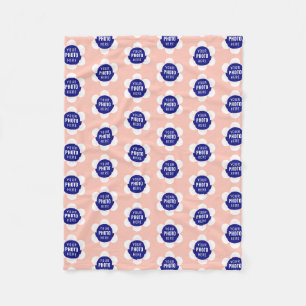 Manta Polar Mona Custom Cara Patrón de Flor Rosa