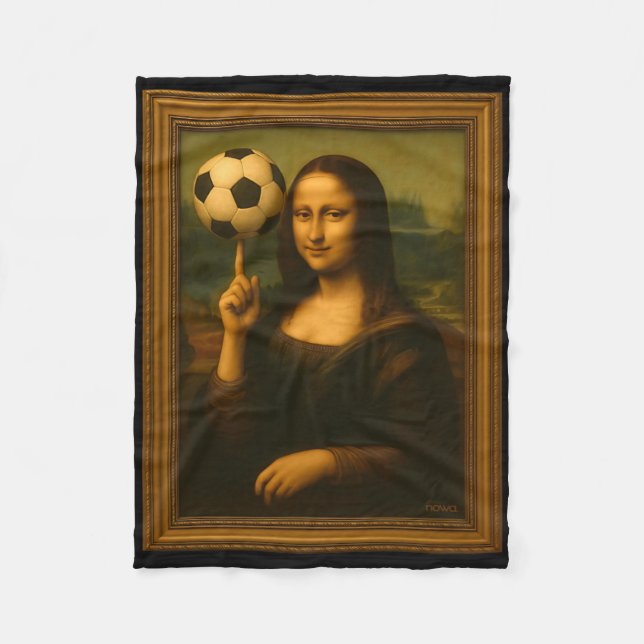 Manta Polar Mona Lisa Loves Soccer Spinning The Ball On Her Fi (Anverso)