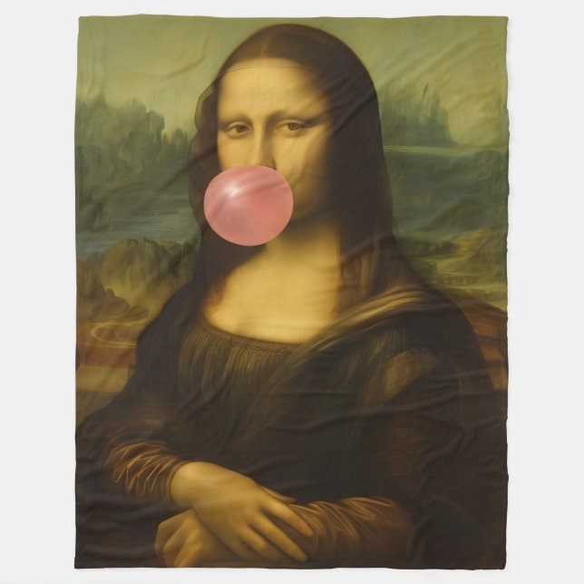 Manta Polar Mona Lisa Soplando Goma Rosa (Anverso)