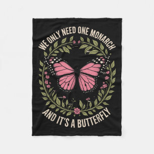 Manta Polar Monarca Mariposa Floral Naturaleza Cita Feminine I