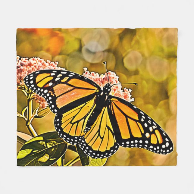 Manta Polar  Monarch Butterfly Garden Art (Frente (Horizontal))