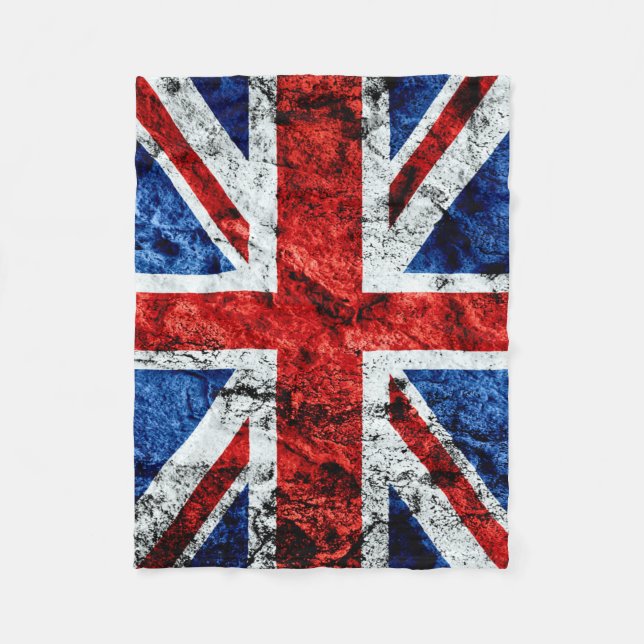 Manta Polar Moneda de la bandera inglesa de Grunge Urbano (Anverso)