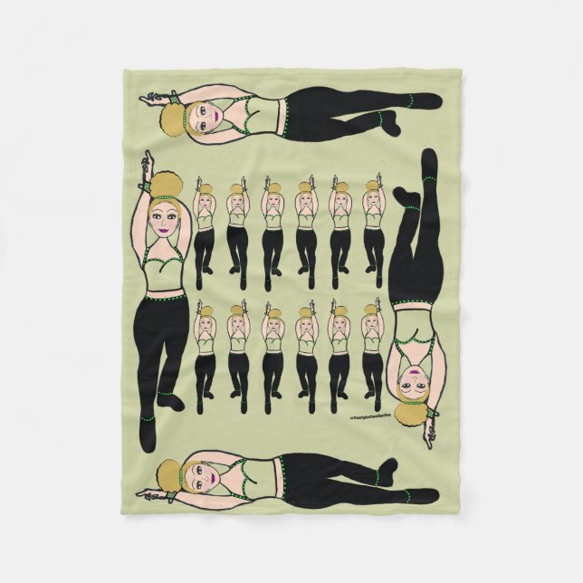 Manta Polar Moneda de la fleta de bailarina y negro (Anverso)