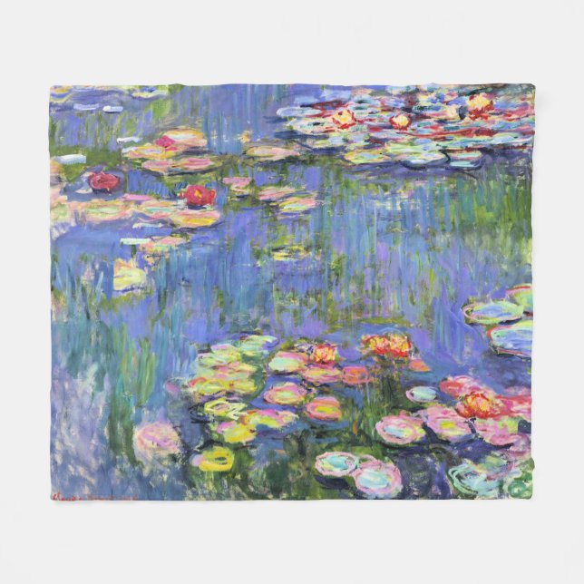 Manta Polar Monet - Lilies de agua, Funda de 1916 (Frente (Horizontal))