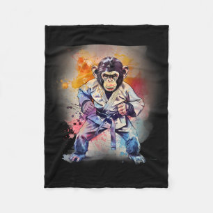 Manta Polar Mono de Kung Fu Acuarela Kickboxing Mma Amante del