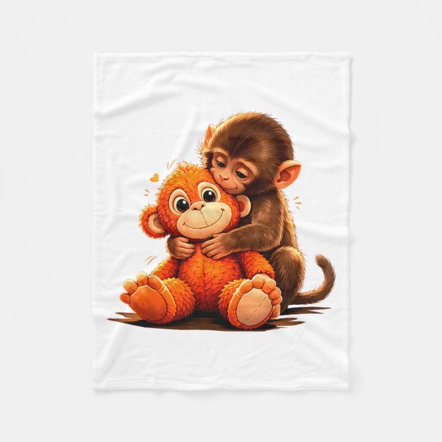 Manta Polar Mono de peluche abrazo bebé lindo puño  (Anverso)
