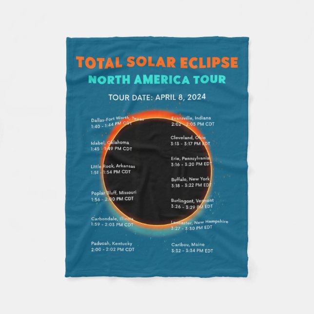 Manta Polar Mono Eclipse Total de Sol 8 de Abril (Anverso)
