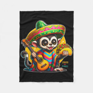Manta Polar Mono Mexicano Con Sombrero Y Poncho Cinco
