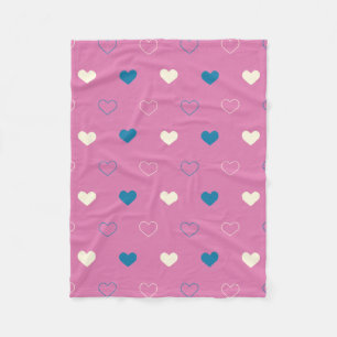 Manta Polar Mono Patrón de Corazón Simple y Adorable