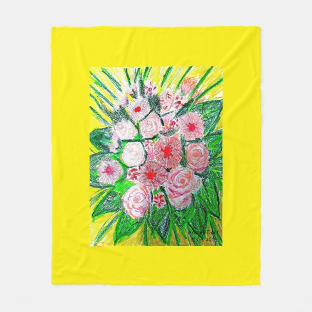 Manta Polar Monocromático, Rosas, Dianthus caryophyllus,  Gerb (Anverso)