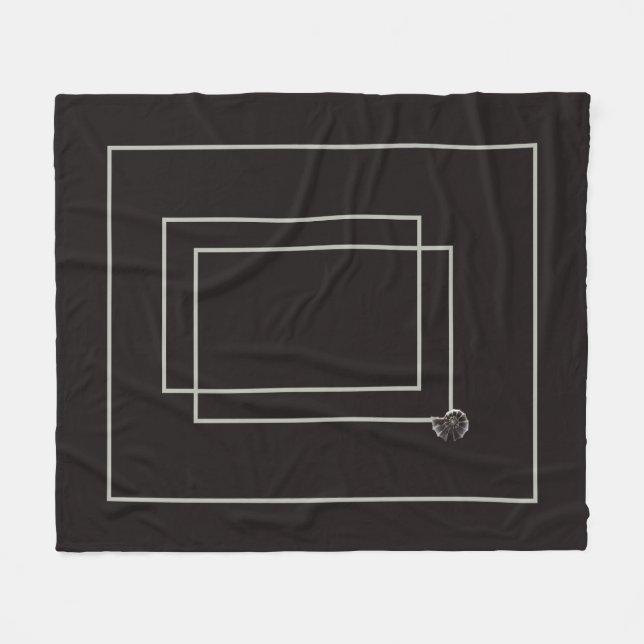 Manta Polar Monocromo neutro de la vida marina de Japón (Frente (Horizontal))