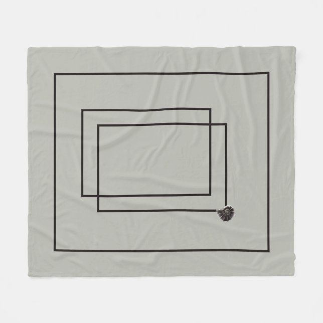 Manta Polar Monocromo neutro de la vida marina de Japón (Frente (Horizontal))