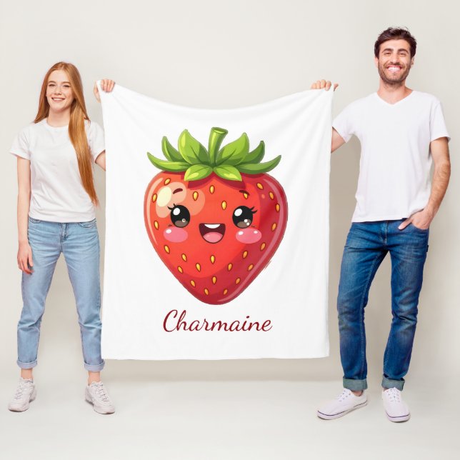 Manta Polar Monogram cute strawberry kawaii (In situ)