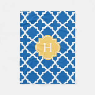 Manta Polar Monograma amarillo y naval   Fleece Blanket