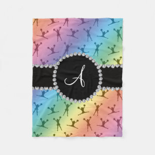 Manta Polar Monograma arco iris con círculo negro animador