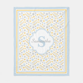 Manta Polar Monograma azul amarillo y gris de la funda de la p