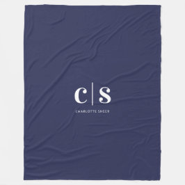 Manta Polar Monograma blanco mínimo moderno