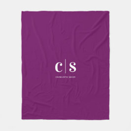 Manta Polar Monograma blanco mínimo moderno