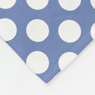 Manta Polar Monograma Blue White Trendy Fun Polka Dot Pattern