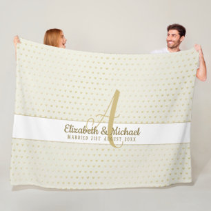 Manta Polar Monograma Boda de recién casados Regalo elegante d