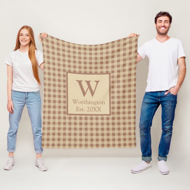 Manta Polar Monograma Búfalo de Óxido Beige Envuelto País Rúst (In situ)