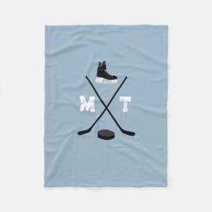 Manta Polar Monograma clásico de hockey sobre hielo azul turbi