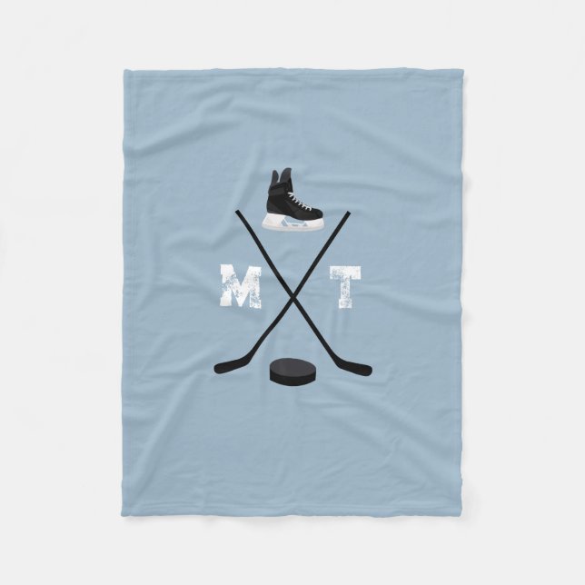 Manta Polar Monograma clásico de hockey sobre hielo azul turbi (Anverso)