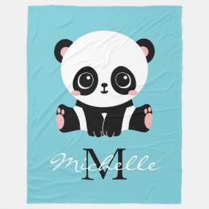 Manta Polar Monograma Cute Panda Goma de burbuja personalizada