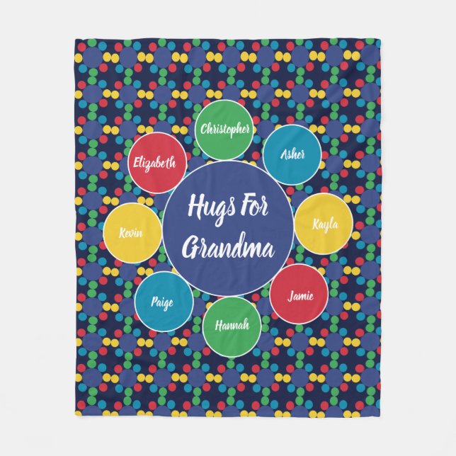 Manta Polar Monograma de abdones familiares de abuela Nona (Anverso)