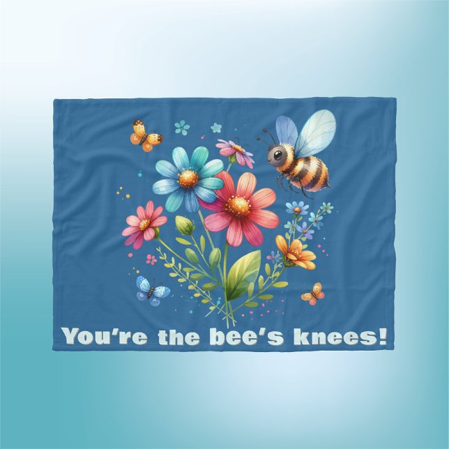 Manta Polar Monograma de acuarela floral Las rodillas de la ab (Subido por el creador)