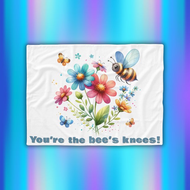 Manta Polar Monograma de acuarela floral Las rodillas de la ab (Subido por el creador)