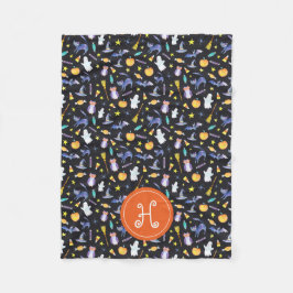 Manta Polar Monograma de amigos de Halloween