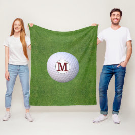 Manta Polar Monograma de Bola de Golf Golfista Césped