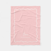 Monograma de borde ondulado rosa pétalo