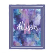 Monograma de color morado y azul giratorio