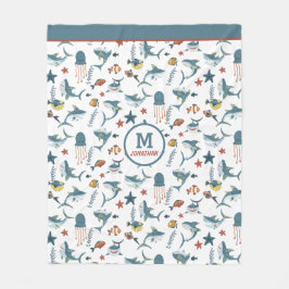 Manta Polar Monograma de danza del tiburón Sea Life