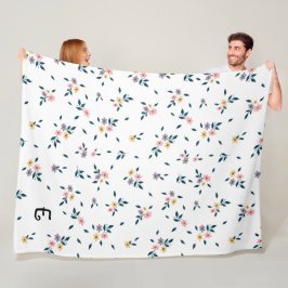 Manta Polar Monograma de Encanto de Flor