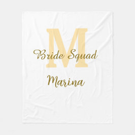 Manta Polar Monograma de equipo de novia regalo de boda simple